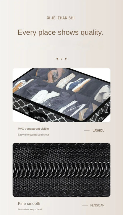 Foldable Under-Bed Shoe Storage Boxes — Closet Organizer Bags for Shoes and Home Storage