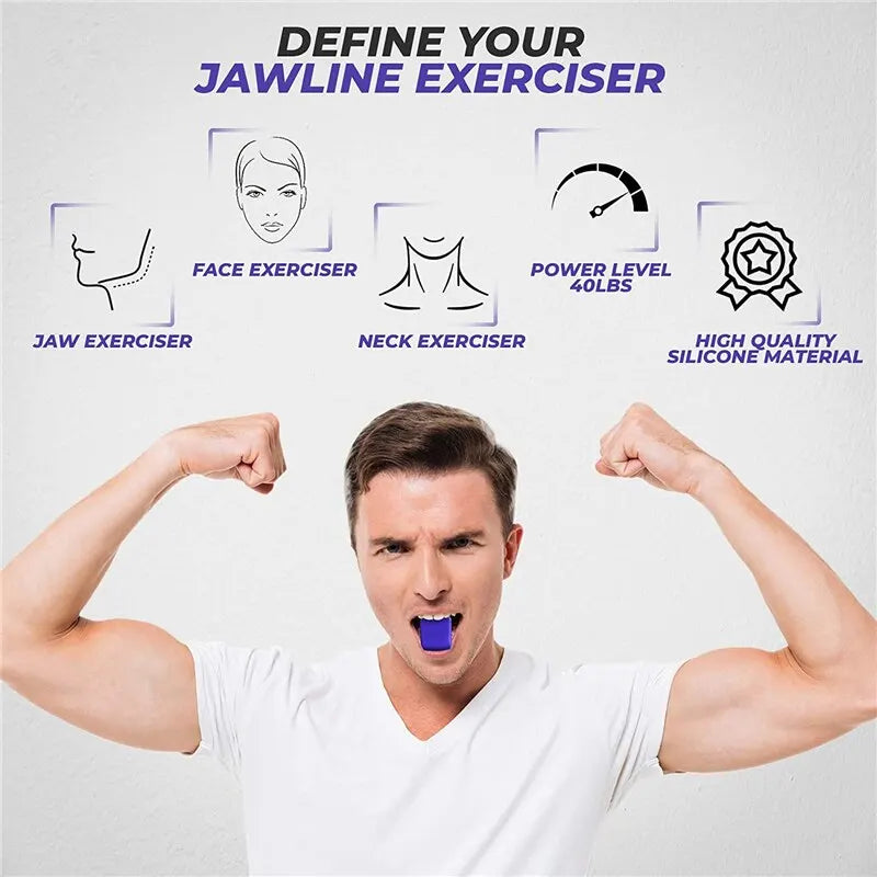 Jawline Exerciser - Facial Jaw Muscle Toner Training Fitness Ball - Anti-Aging Food-Grade Silica - Face Chin Cheek Lifting Slimming