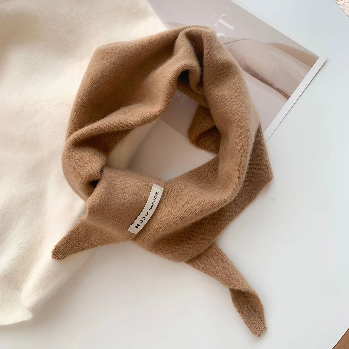 Women’s Wool Triangle Scarf – Multi-Functional Knitted Headscarf