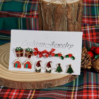 12/20 Pairs Christmas Earrings Set – Shiny Crystal Snowflake, Elk, Bowknot & Xmas Tree Studs for Women, Holiday & New Year Gifts