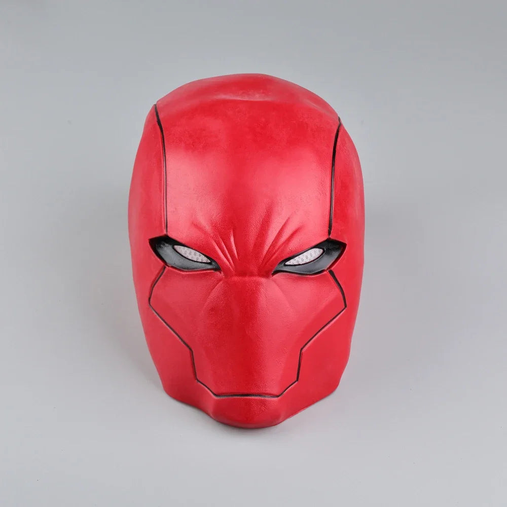 Red Hood Superhero Cosplay Mask — Latex Helmet for Adults, Halloween, Carnival & Masquerade Costume Prop