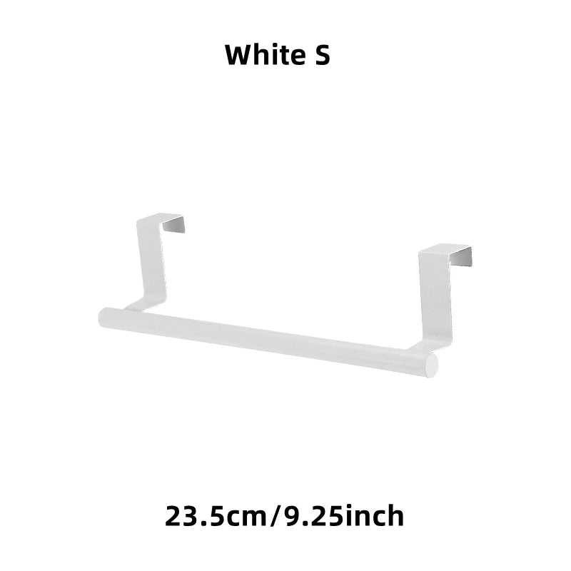 1/2pcs Over-Door Towel Rack – Stainless Steel Hanging Bar for Bathroom & Kitchen Cabinets, White & Black Shelf Hanger