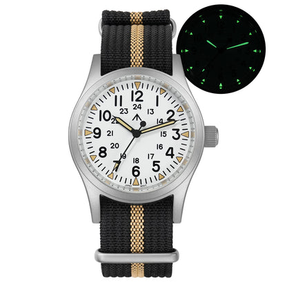 Militado ML05 Vintage Quartz Watch 38mm with VH31 Movement, Domed Sapphire Crystal, AR Coating & Luminous Dial