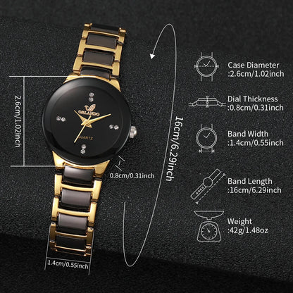 Fashion Rhinestone Women's Watch – Stainless Steel Band Analog Quartz Timepiece