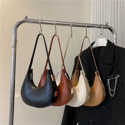 Fashion Luxury PU Leather Hobo Shoulder Bag – Small Clutch Handbag, Underarm Purse, Travel Tote for Women