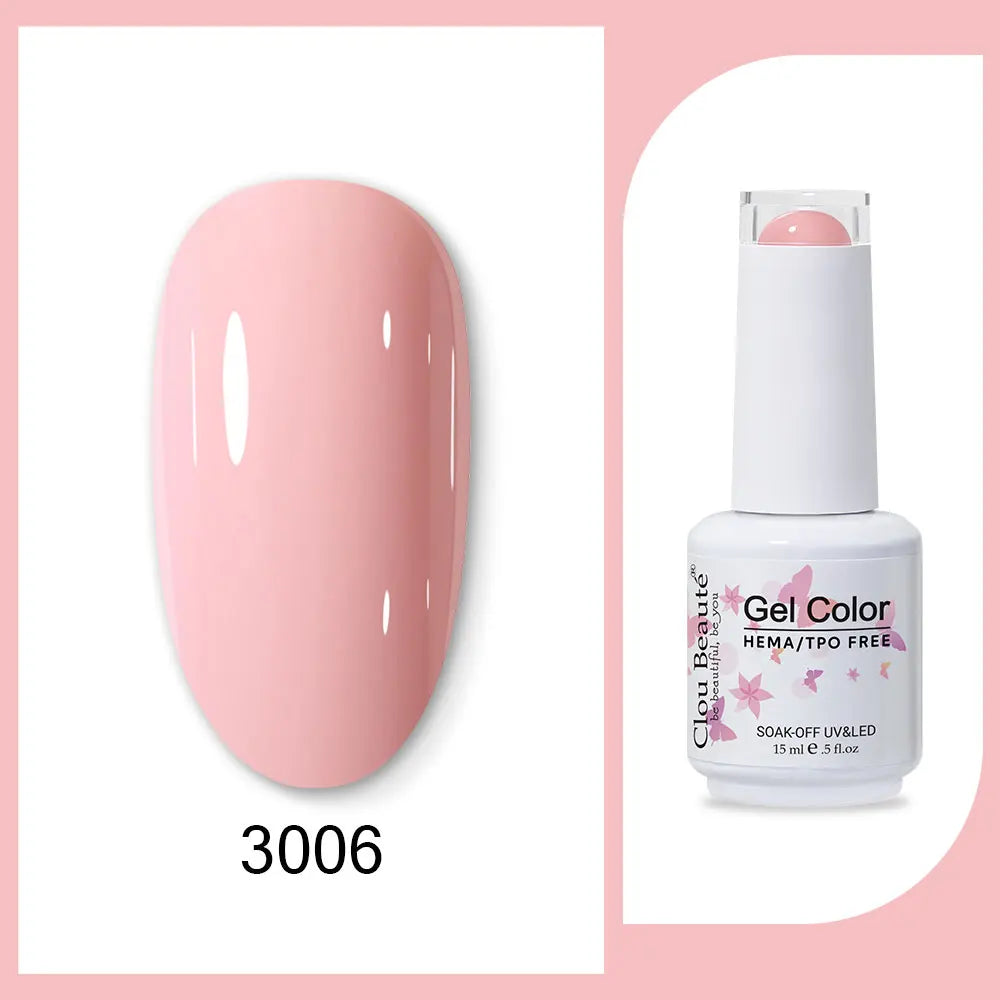 Clou Beaute 15ml Gel Nail Polish Set – Red Black White Green Neon UV Soak-Off Semi-Permanent Nail Varnish Base & Velvet Top Coat