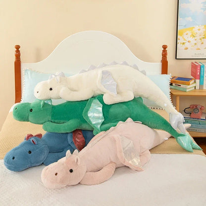 150cm Small Flying Dragon Plush Doll – Soft Stuffed Dinosaur Pillow Cushion, Christmas Gift for Kids & Girls