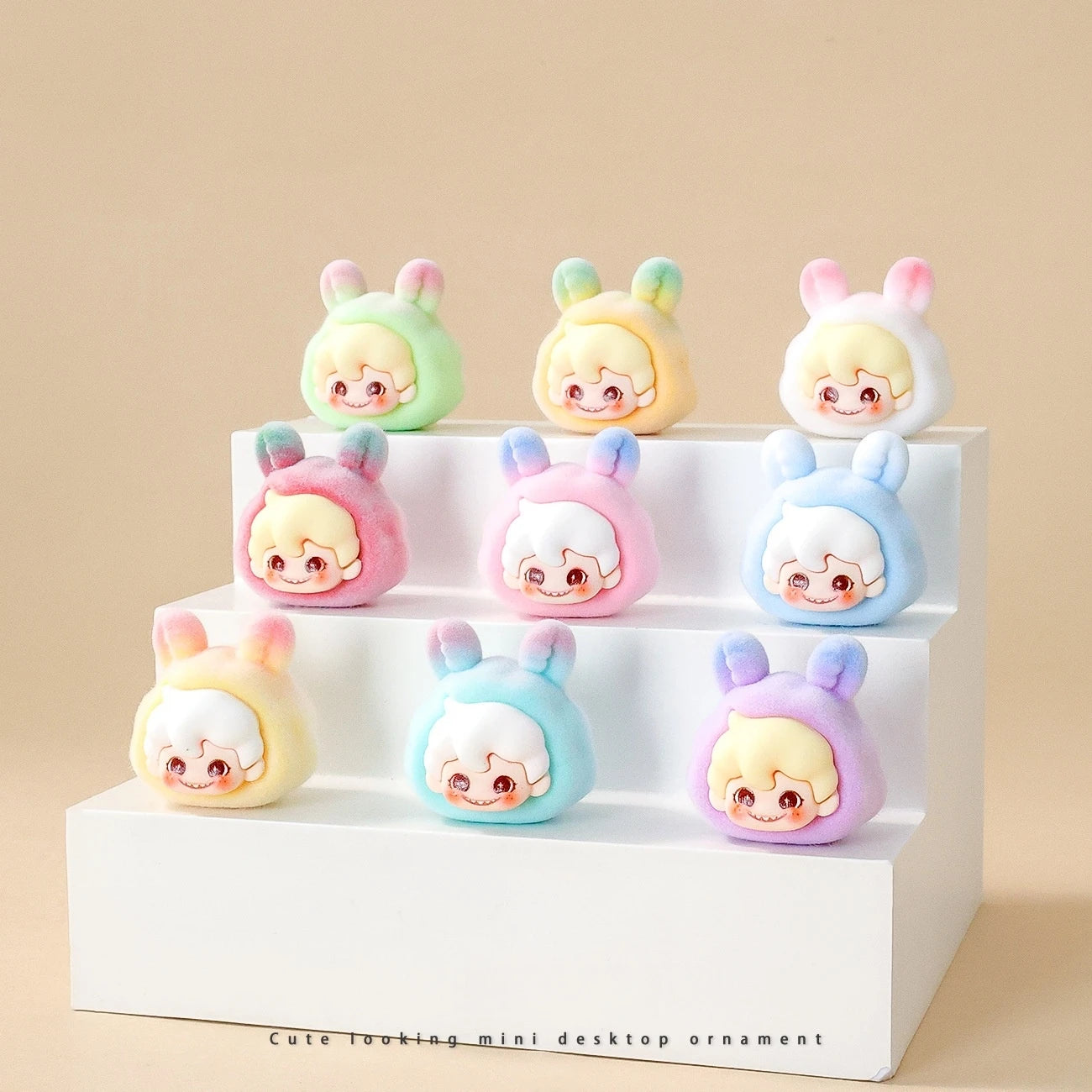 9pcs Babythree Dimoo Anime Flocked Action Figures Decorative Pendant Kawaii Desktop Dolls Toy Gifts