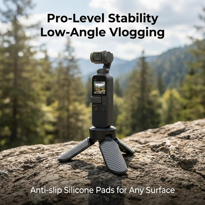 Mini Tripod Stand with 1/4" Screw Mount - Hand Grip for GoPro, Action Cameras, Phones & DJI Pocket Gimbals