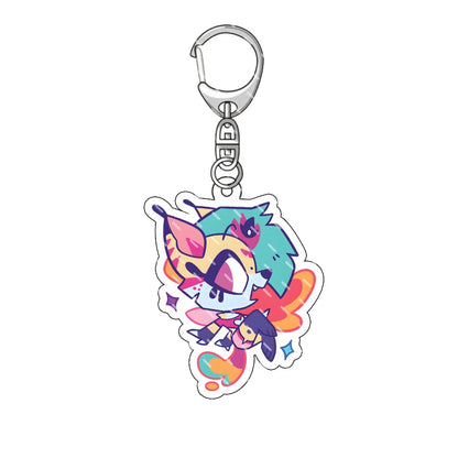 Hazbin Hotel Anime Keychain – Alastor Acrylic Figure Backpack Pendant for Fans & Gifts