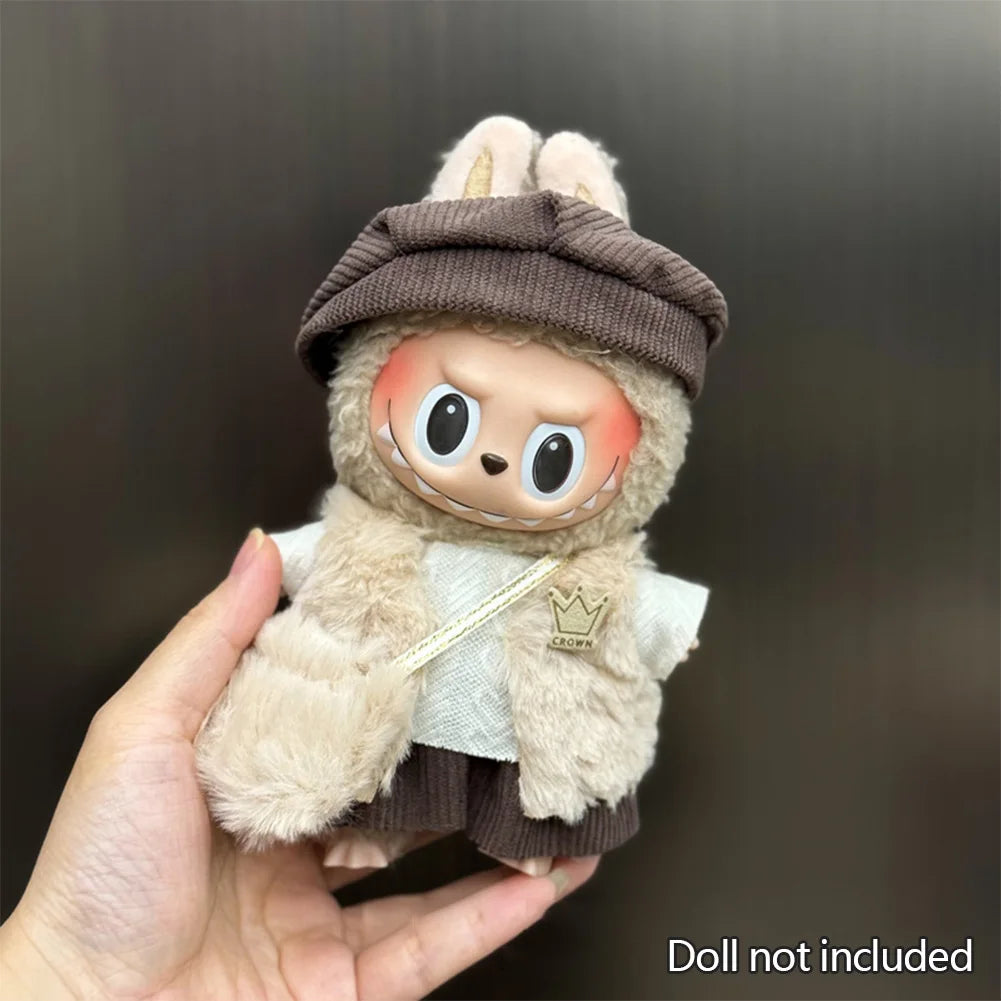Fashion Labubu Clothes Outfit – Ropa Doll Accessories Suspenders Suit for 15cm & 17cm Labubu V1/V2 Plush Dolls