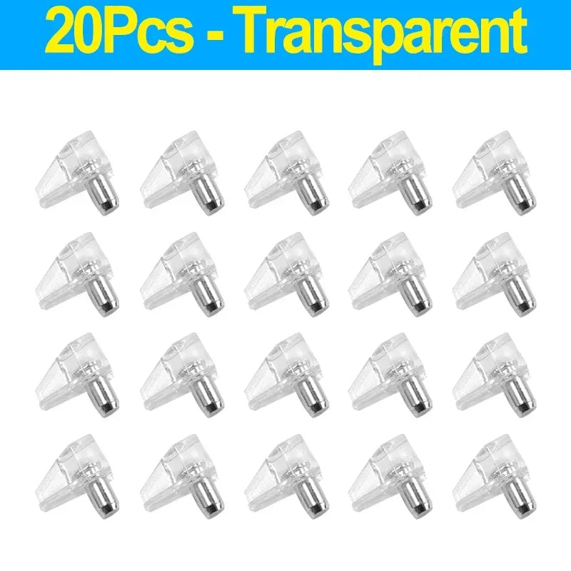 10/50PCS Plastic Shelf Support Pegs – Cabinet, Wardrobe & Glass Shelf Holder Pins for Furniture Brackets