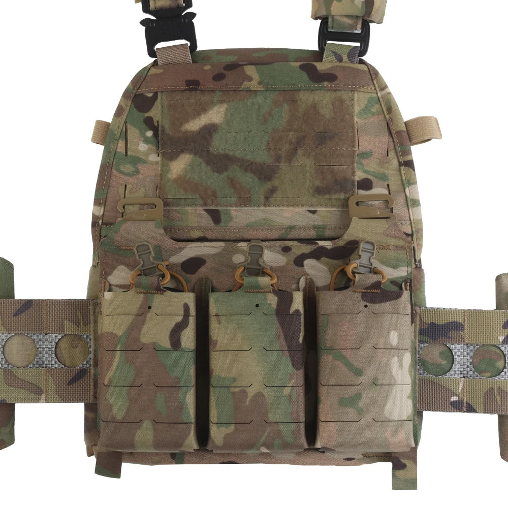 Tactical Vest Ferro Plate Carrier V5 – Military Hunting Airsoft Body Armor with Portable MOLLE System & Triple Magazine Pouch