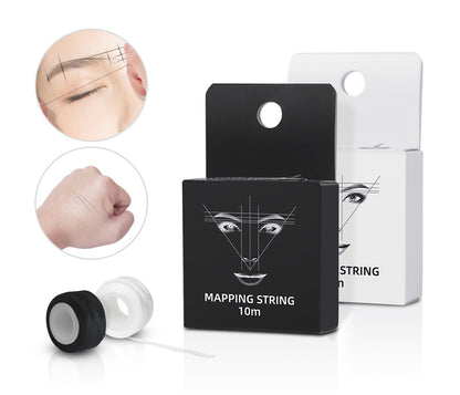 10m Pre-Inked Mapping String for Eyebrows – Microblading & PMU Marker Thread in Box for Tattoo Brow Mapping