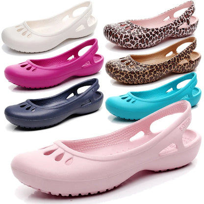 Certified Satihu Summer Lightweight Anti-Slip Clogs for Women - Flat Bottom Sandals, Nurse, Outdoor, Beach Jelly Shoes