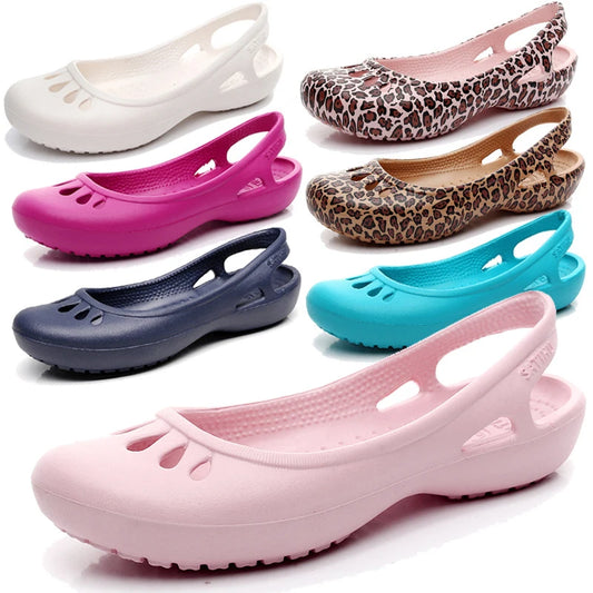 Certified Satihu Summer Lightweight Anti-Slip Clogs for Women - Flat Bottom Sandals, Nurse, Outdoor, Beach Jelly Shoes