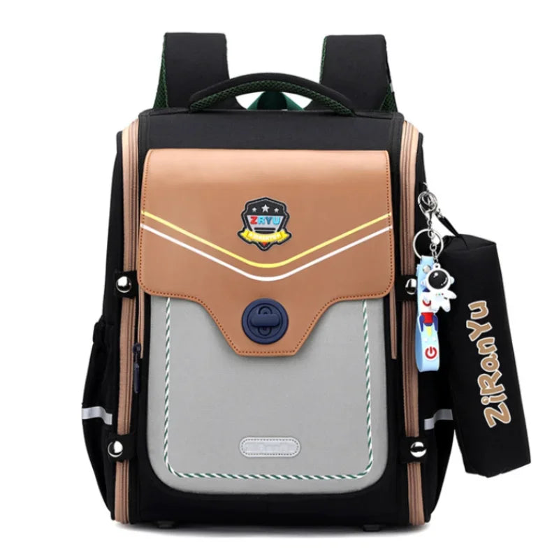 Orthopedic Waterproof Elementary School Backpack Set – High-Quality Kids Bookbag for Boys & Girls with Pencil Case Gift Set