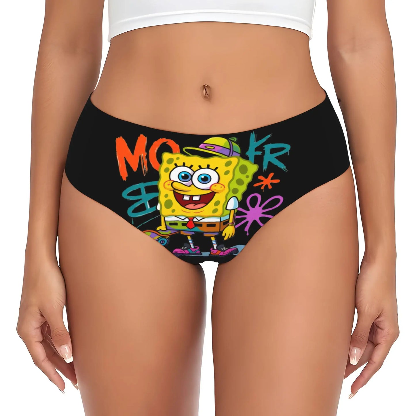 Women’s Anime Graphic Brief Panties - Soft Cartoon Print Underwear