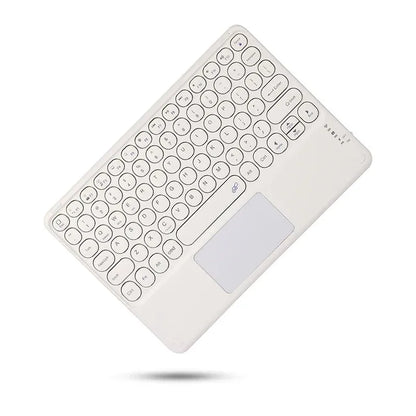 Spanish/English 10-Inch Bluetooth Keyboard – Wireless Rechargeable Universal Keyboard for iPad Air, Pro, Phone, Tablet, Laptop
