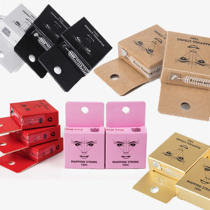 10m Pre-Inked Mapping String for Eyebrows – Microblading & PMU Marker Thread in Box for Tattoo Brow Mapping