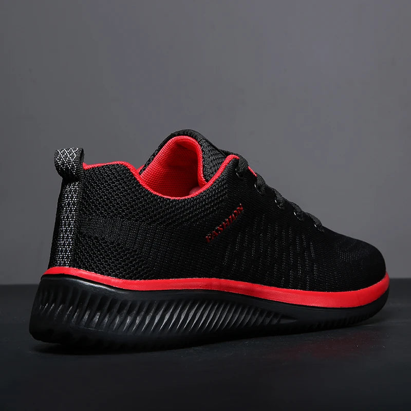 MAEDEF Athletic Shoes for Men – Black Knit Sneakers, Breathable Casual Running, Walking & Gym Shoes for Men & Women