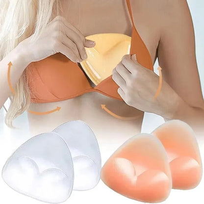 2pcs Silicone Bra Inserts – Sticky Push-Up Breast Pads, Thicker Nipple Covers for Women’s Bras & Swimsuits