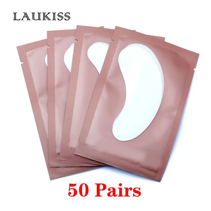 25/50/100 Pairs Hydrogel Eye Patches | Lint-Free Under Eyelash Pads for False Eyelash Application | LAUKISS Paper Stickers