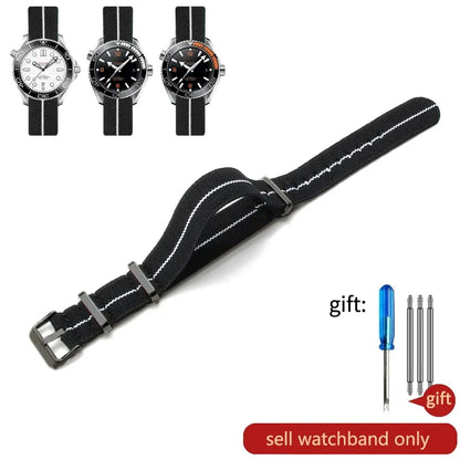 60's French Army Nylon Watch Strap - Woven Military Watch Band for Rolex, Seiko, Tudor & Omega
