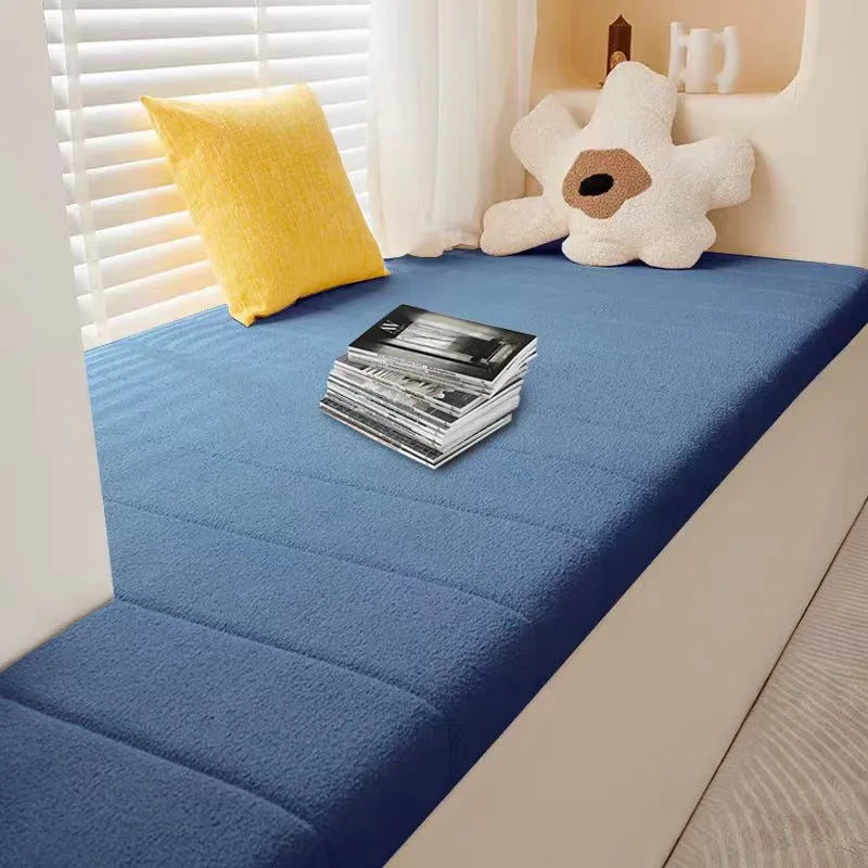 Customized Teddy Sponge Windowsill Cushion – High-Density Waterproof Non-Slip Sofa Cushion, 4.5/6.5/9.5 cm Options