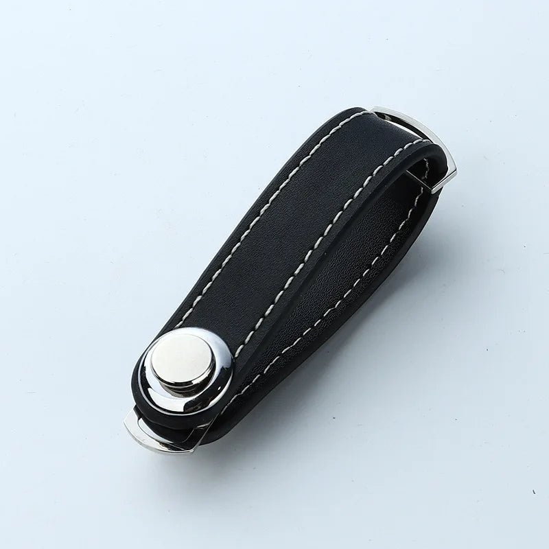 Leather Car Key Pouch – Wallet Case & Key Organizer with Chain for Smart Keys