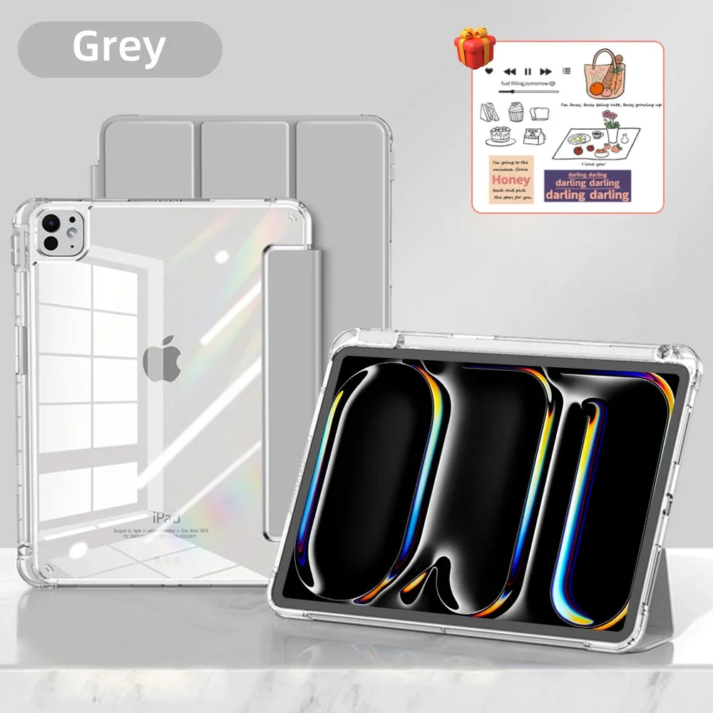 2025 Transparent iPad Case — Shockproof Cover for iPad Pro, Air, Mini & 5th–11th Gen (11–12.9")