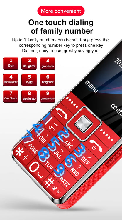 GSM 2G G600 BAR Phone – Dual SIM, 6800mAh Battery, SOS Button, 2.4" Screen, MP3 Recorder Mobile Cellphone for Seniors