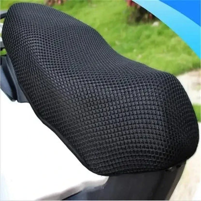 Summer Cooling 3D Mesh Motorcycle Seat Cover – Breathable Anti-Slip Scooter Cushion Protection Pad with Grid Design