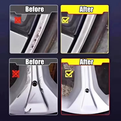 Car Rim Scratch Repair Paste - Wheel Alloy Repair Paint for Black, White & Silver Rims