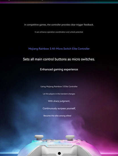 Bigbigwon Rainbow3 Wireless Game Controller Charging Base – RGB Magnetic Dock for PC Gaming