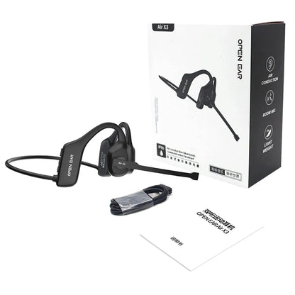 Open-Ear Bluetooth Headset — Wireless Air Conduction Headphones with Noise-Canceling Microphone for Truckers, Office & Call Centers