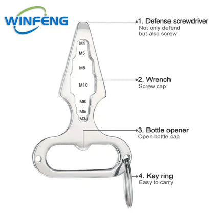 EDC Self-Defense Keychain Tool - Outdoor Survival Stinger with Bottle Opener & Wrench for Men & Women