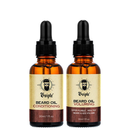 2-Piece Beard Volumizing & Conditioning Oil Set for Men – Moisturizing Facial Hair & Mustache Care Oil for Softer, Fuller, Healthier Beard Grooming