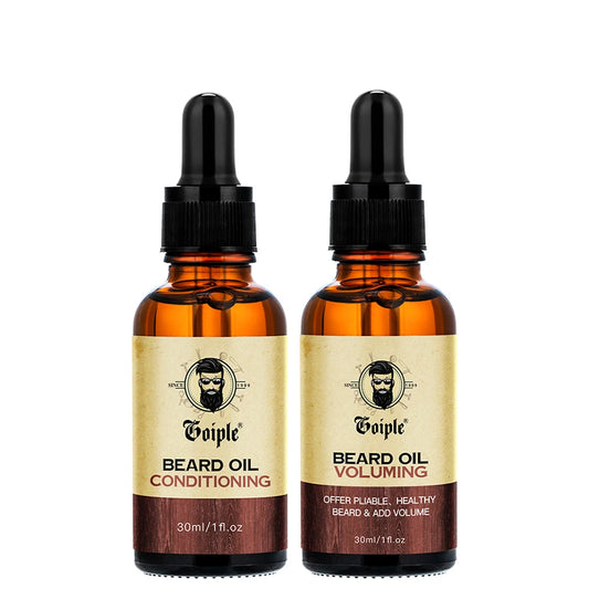 2-Piece Beard Volumizing & Conditioning Oil Set for Men – Moisturizing Facial Hair & Mustache Care Oil for Softer, Fuller, Healthier Beard Grooming