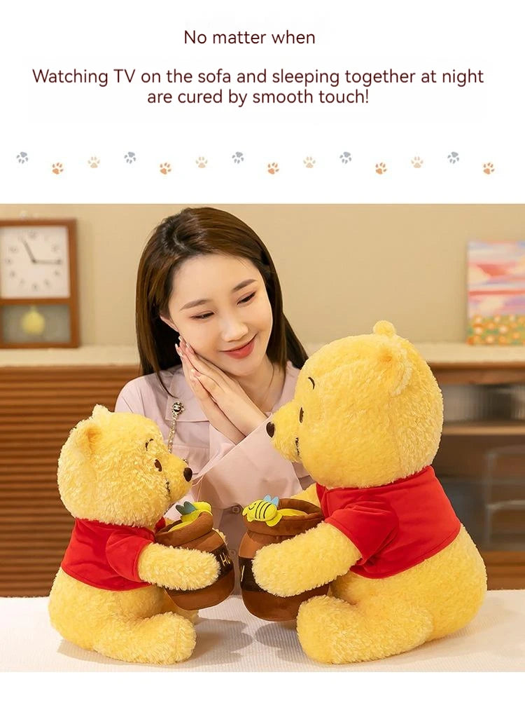 35–55cm Winnie the Pooh Plush Toy — Anime Disney Honey Jar Soft Stuffed Pooh Bear for Kids, Children, Kawaii Birthday Gift