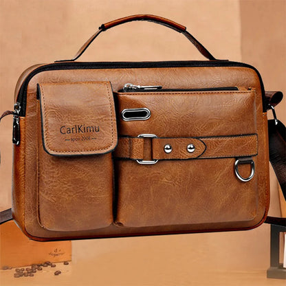 Men’s Retro Waterproof Messenger Bag – Large Capacity Laptop Briefcase for Office, Travel & School Use