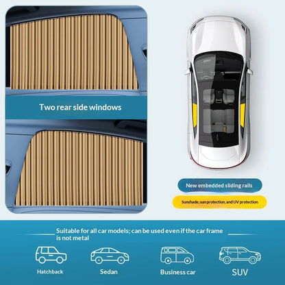 2PCS Universal Car Side Window Sun Shade Curtains – Foldable UV Protection Black Sun Visor Blinds Auto Car Styling Accessories