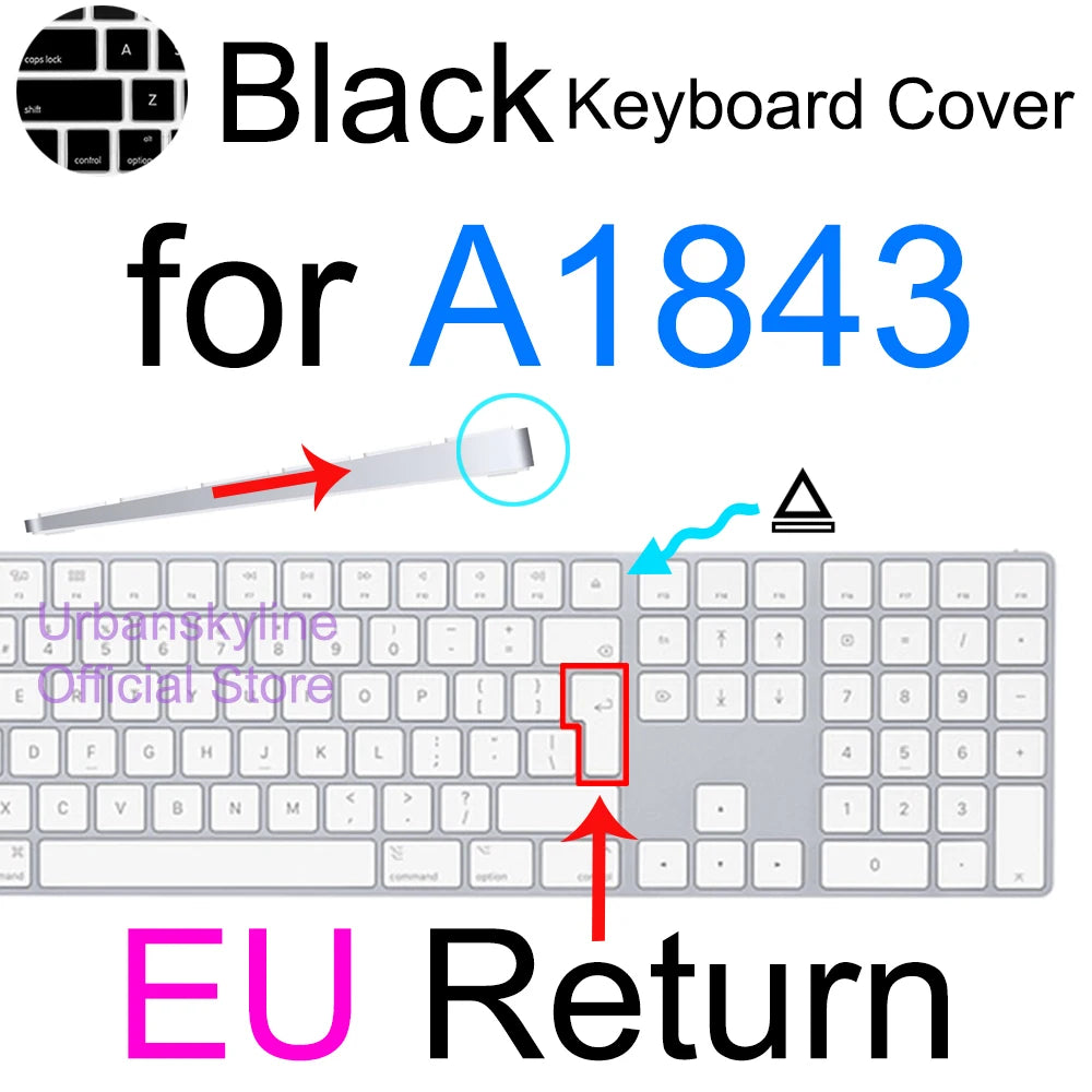 iMac Magic Keyboard Cover - Silicone Protective Skin for Apple A2449, A2450, A2520, A1644, A1843, A1314 & A1243