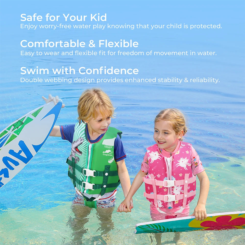 Gogokids Kids Life Jacket – Neoprene Float Vest for Toddlers, Swim Training & Buoyancy Swimwear
