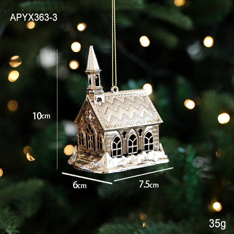 Christmas Tree Ornaments – Gold Plastic Balls with Butterfly, Dragonfly, Angel & Snowflake Decorations