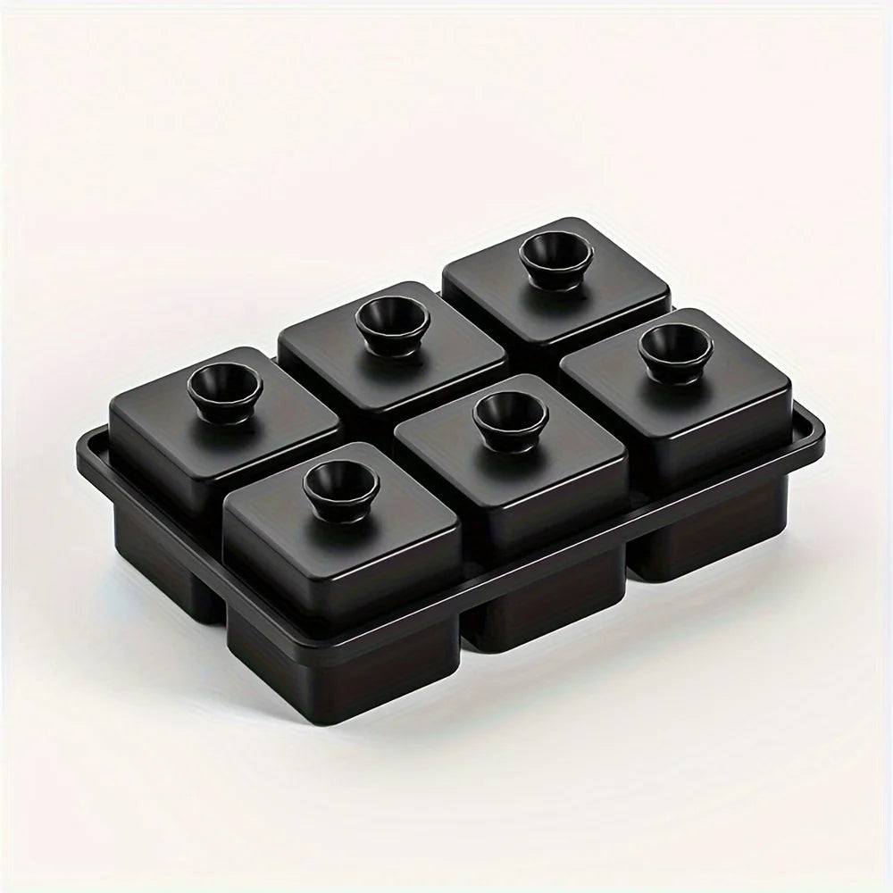 Easy-Release Silicone Ice Cube Tray with Funnel – Stackable Leakproof Design for Whiskey & Drinks, Perfect for Parties & Home