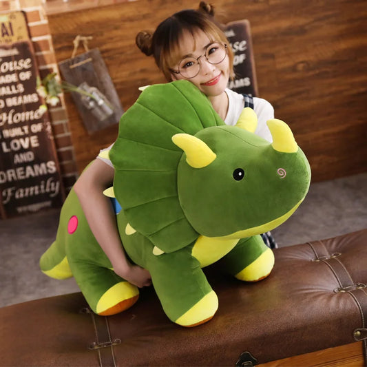 Creative Big Plush Dinosaur Toy – Soft Triceratops & Stegosaurus Stuffed Toys, Kids' Birthday Gifts