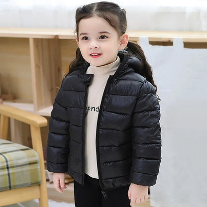 Baby Lightweight Hooded Down Jacket – Warm Zipper Coat for Boys & Girls (0-5 Years), Winter Outerwear Gift