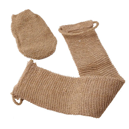 Ramie Jute Exfoliating Bath Towel - Natural Shower Scrubber and Back Body Belt for Deep Cleaning, Eco-Friendly Bathroom Shower Strap