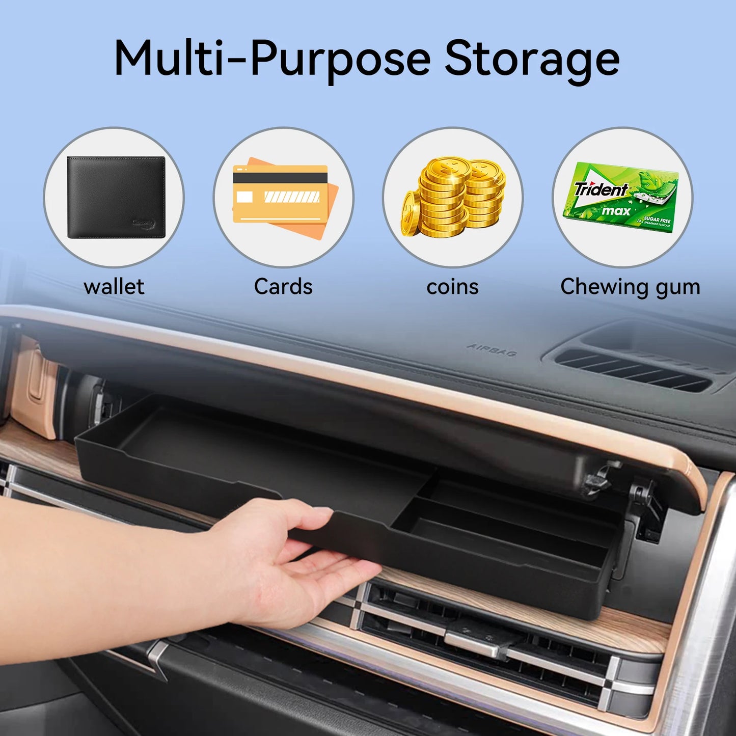 Hyundai Santa Fe 2024-2025 Car Storage Box – Co-Pilot Drawer Organizer & Interior Accessories Tray